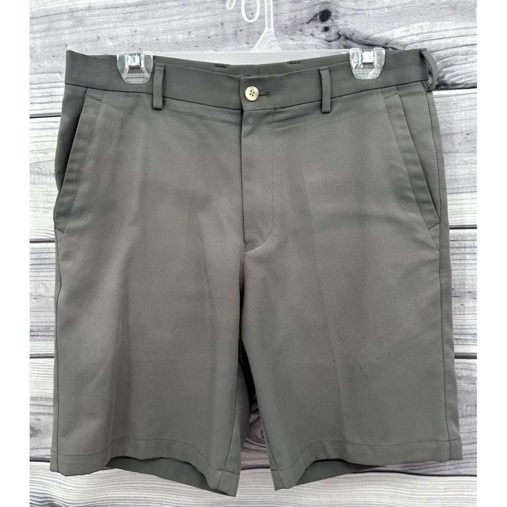 TRAVIS MATHEW FLAT FRONT CHINO GOLF SHORTS Men's Size 32 X 9" GREY